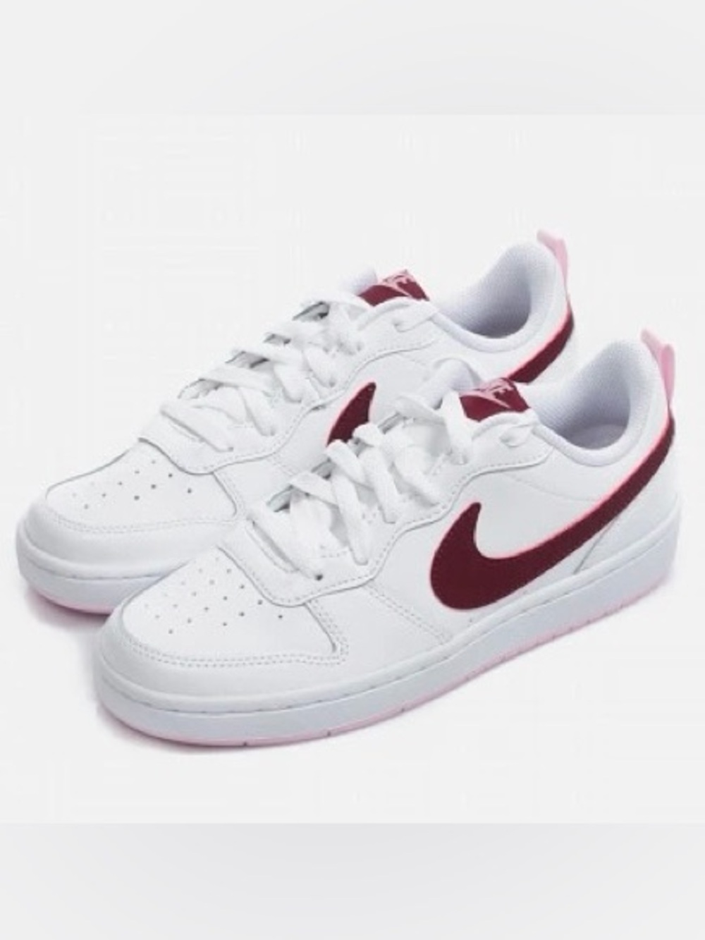 NIB Nike Court Borough Low 2 GS kids Dark Beetroot & pink 6.5y equal to women 8